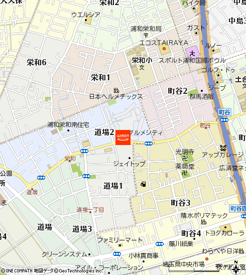 グルメシティ浦和道場店付近の地図